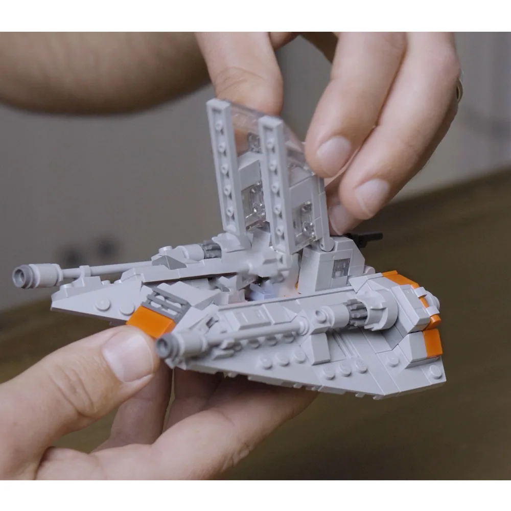 MOC Space War Snow Machine Aircraft T-47 Modello Assemblaggio fai-da-te Tecnologia modulare Espositore Set Giocattolo Bambini Ragazzo Regalo di compleanno