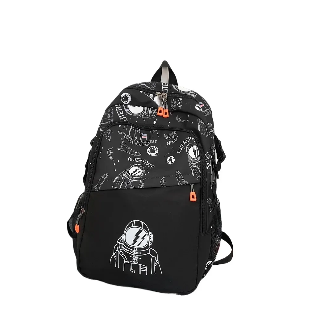 Astronaut pattern campus backpack suitable for both men and women, large capacity lightweight sports backpack