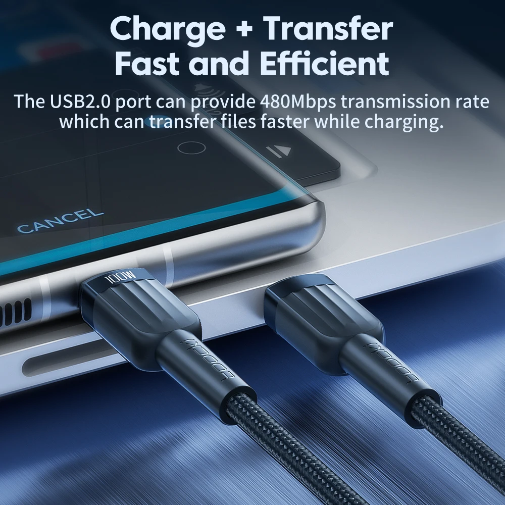 Toocki Type C To Type C Cable PD100W 60W USB C Cable For Xiaomi 12 Poco Realme Samsung 5A Fast Charger Type C For Macbook Laptop image 3