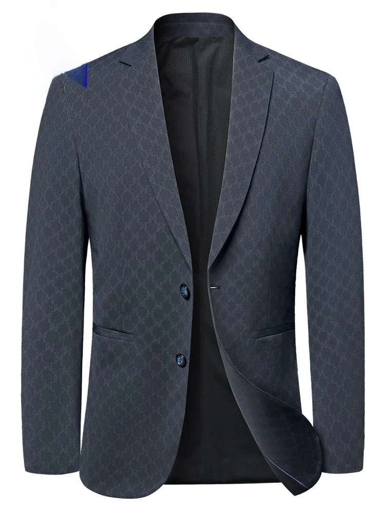 

Rn Luxury Men's Casual Suit Jaet Floral Pattern Slim Fit Spring Autumn Faionable Single Breasted Busin Casual Coat