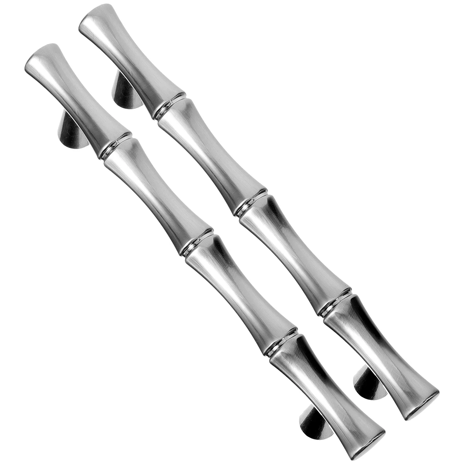 

2Pcs Bamboo Stem Inspired Handles Heavy Duty Drawer Pulls Smooth Rounded Edge for Cabinet Cupboard Door Use Rust Resistant