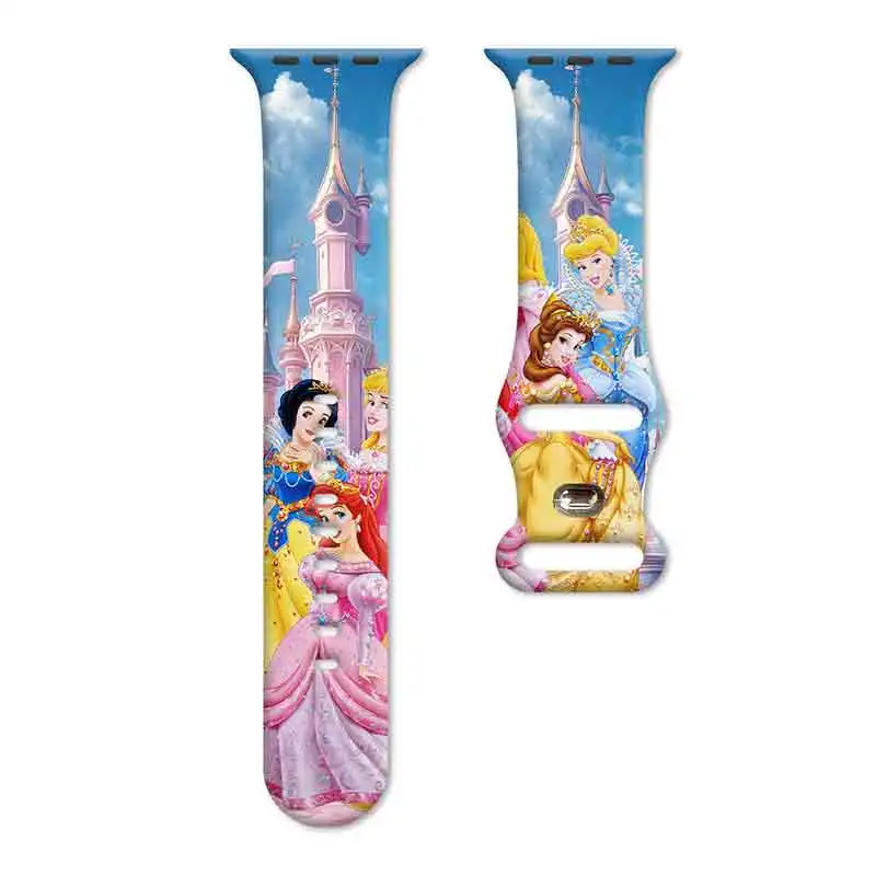 

Disney Princess Castle Print Strap for Apple Watch 46mm 44mm 42mm 41mm Silicone Band Replaceable Watchband for iWatch 11 10 9 SE
