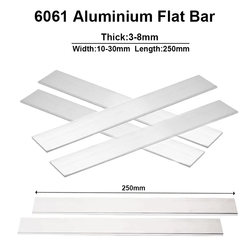 1pcs Aluminum bar thickness 3-8mm width 10-30mm length 250mm aluminum alloy Aluminium Flat Bar plate