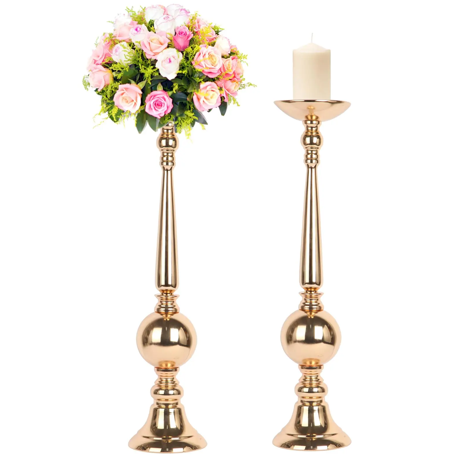 Candle Holder Candlesticks Table Centerpieces Decorative Exquisite Retro Double Head Metal Candelabra Candle Stand Wedding Decor