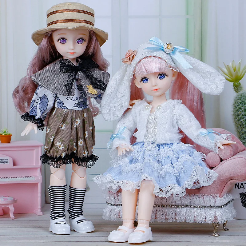 New 28cm Doll\'s Clothes Suit 1/6 Bjd Skirt with Hat/ Headdress for 12inch Princess Doll Dress Up Accessories