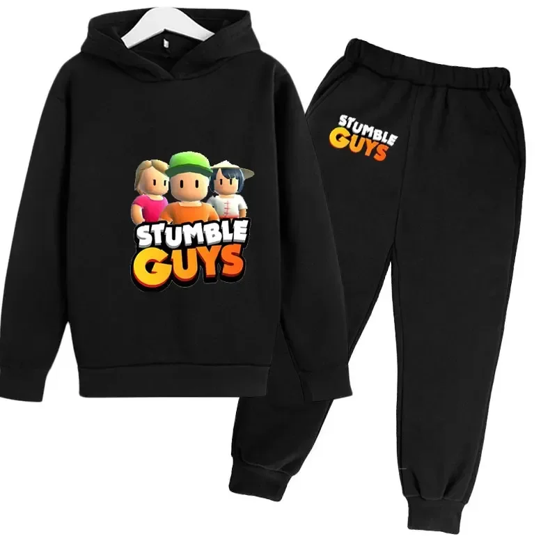 Nuovi giochi autunnali Stumble Guys Tracuit Boy Cartoon Abbigliamento per bambini Stumbleguys con cappuccio per neonati Set di abiti