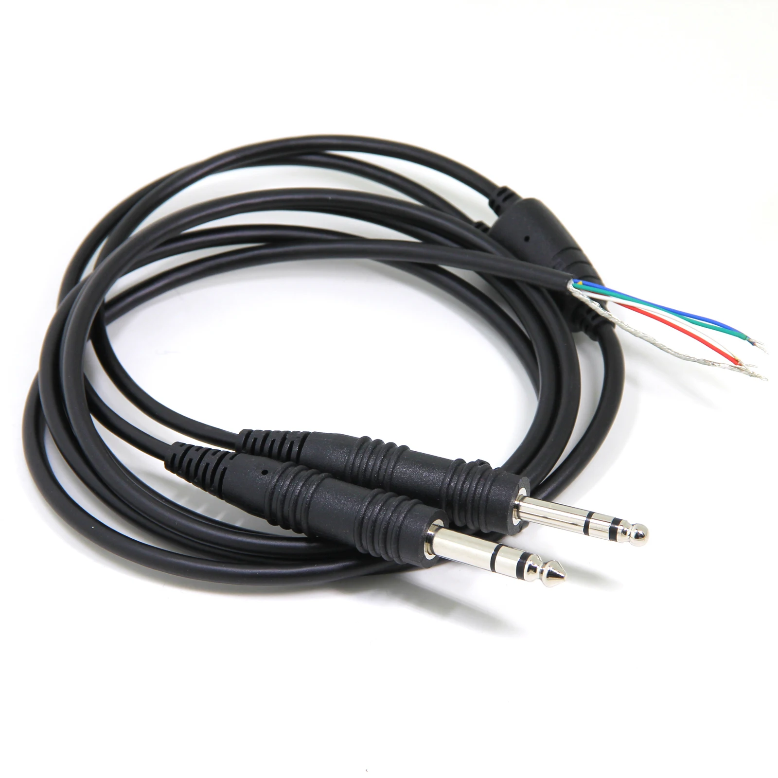 

Dual GA Plug Replacement Cable for Aviation Headsets with 6.35mm 5.2mm Bare Wire to Repair David Clark Bose Avcomm