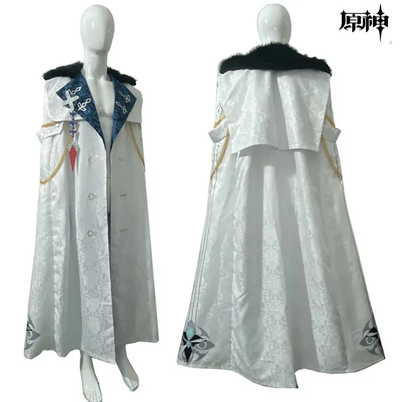 Игра Genshin Impact Il Dottore Доктор Косплей Костюм Fatui Harbingers Tartaglia Плащ Шарф Униформа Карнавальная Вечеринка Манто
