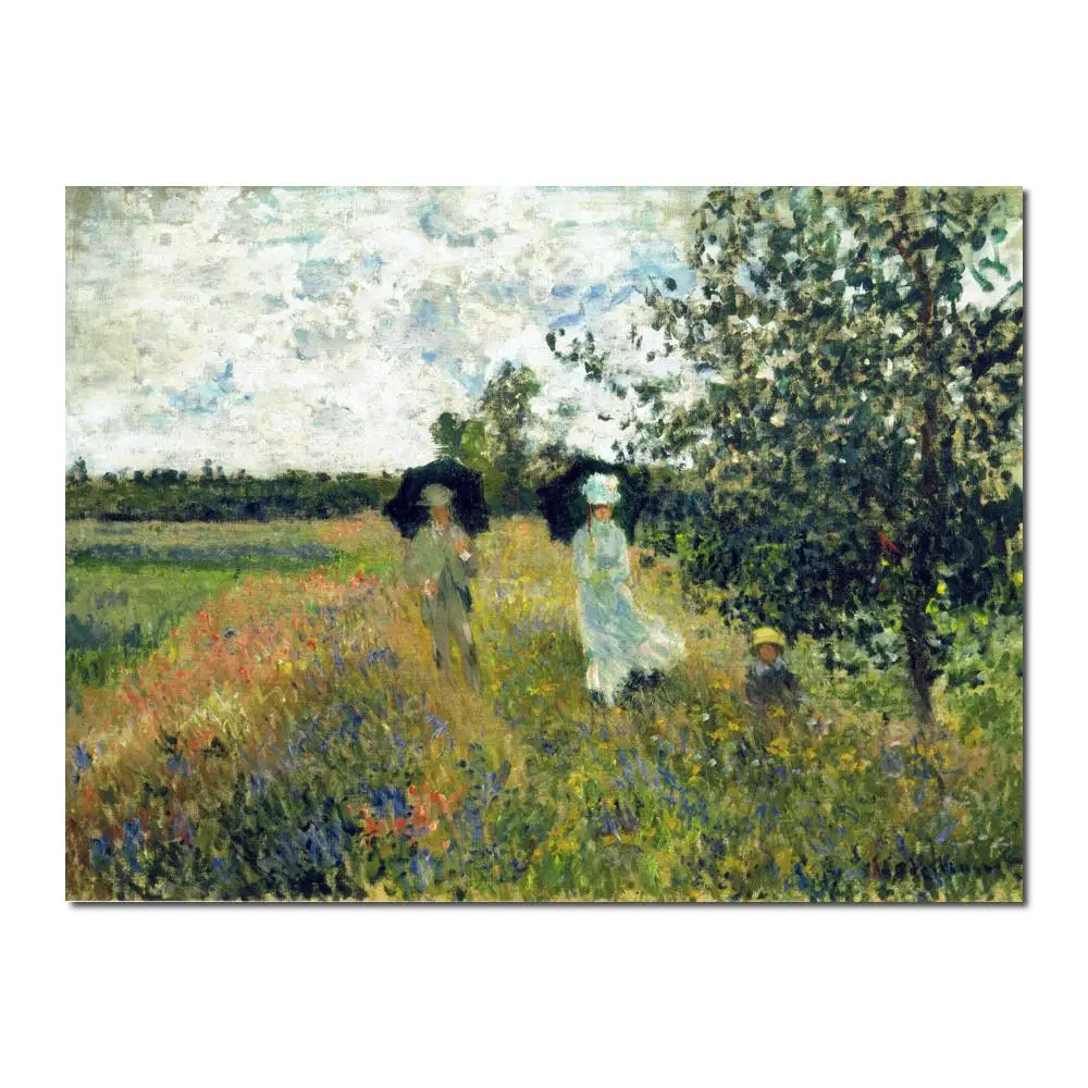 

Hand Painted Oil paintings Claude Monet Canvas art The Promenade Near Argenteuil High quality home decor