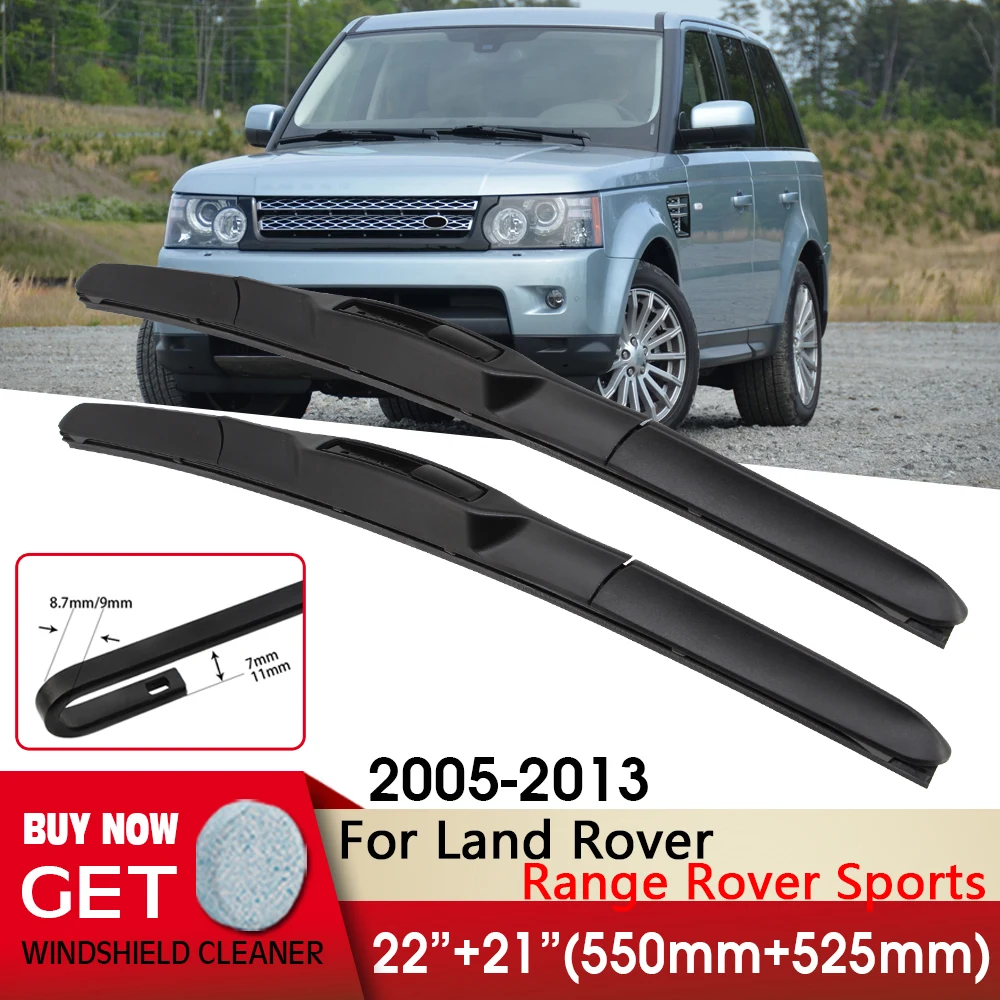 

Front Car Wiper Blade 22"+21" For Land Rover Range Rover Sports 2005-2013 Fit U Hook Arm Windshield Windscreen Front Window