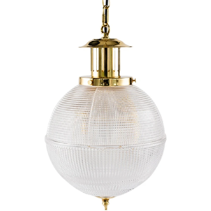 Vintage glass ball type lampshade pendant lights brass American living room dining room lighting LED Luxury hanging lights