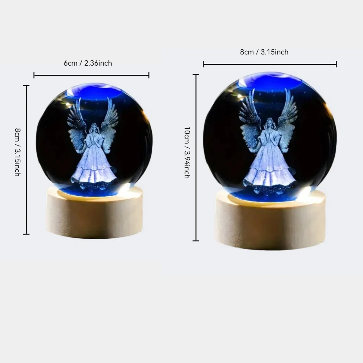 1pc, Guardian Angel 3D crystal ball night light, Valentine's Day, birthday, anniversary gift for wife, girlfriend, mother