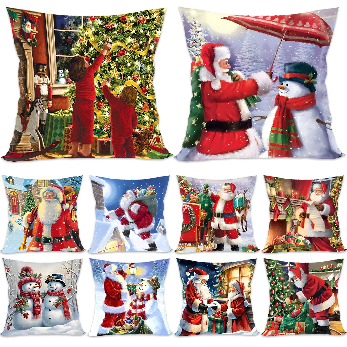 45x45cm Christmas Cushion Cover Pillowcase Christmas Decorations Cushion Pillow Cases Home 2024 Xmas Gifts Pillow Covers 2025