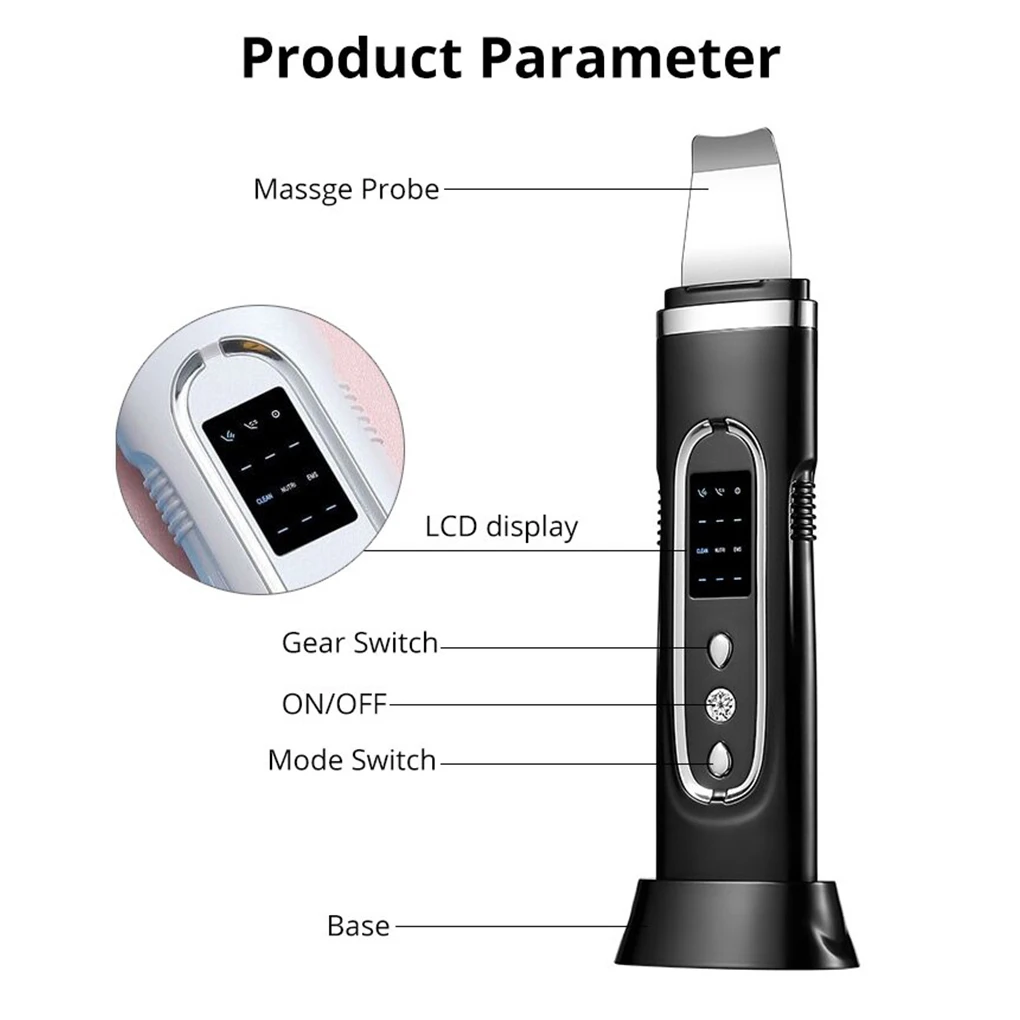 Electric Skin Scrubber Rechargeable Cleaning Pore Acne Remover Vibration Portable Travel Peeling Clean Beauty Device