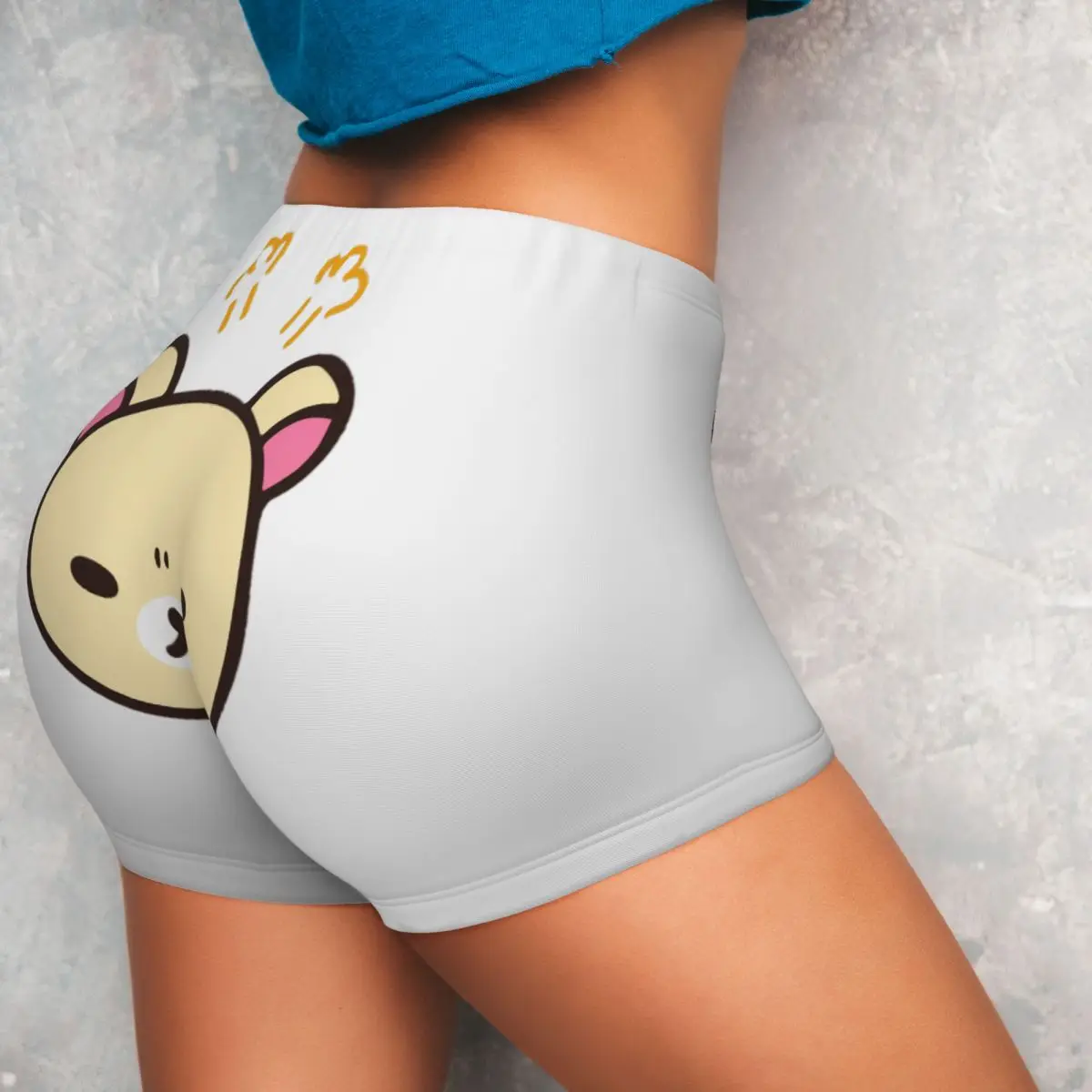 Rilakkuma Angry High Waist Yoga Tight Shorts for Women Volleyball Biker Fitness Workout Gym Wear