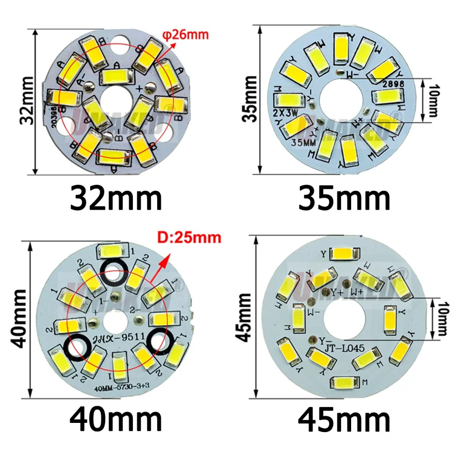 3Wx2 Warm/Cold White two color in one PCB 35mm/40mm/45mm 5730 SMD Light Board Led Lamp Panel For Ceiling PCB With LED