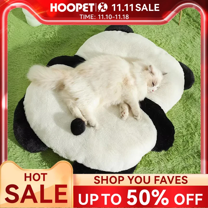 HOOPET Cats Sleeping Pad Thickened Autumn Winter Warm Panda Floor Mat Small Dog Puppy Universal Blanket Pad Pet Supplies