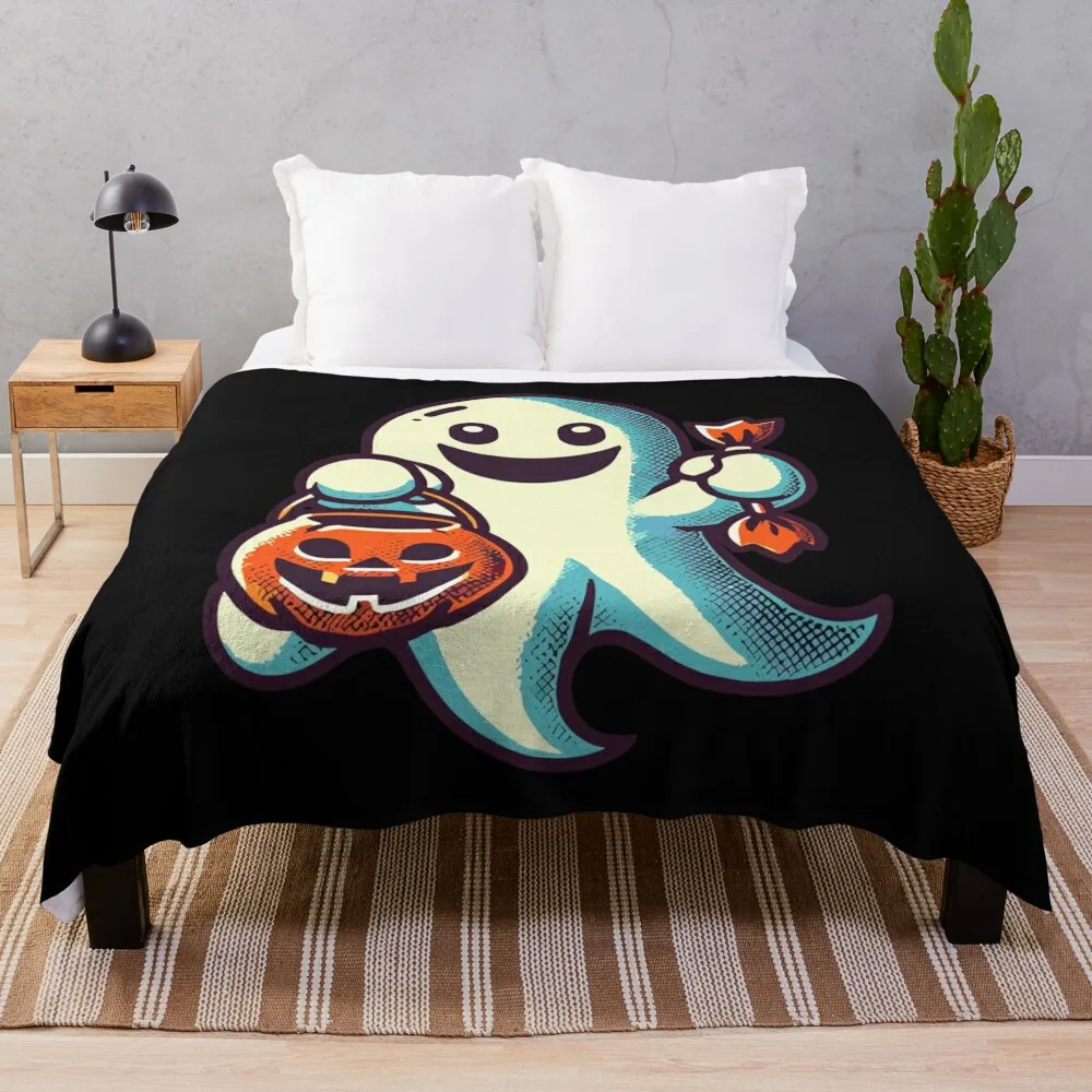 

Cute Halloween Ghost Trick Or Treat Sweet Throw Blanket Softest Soft Beds Plush Blankets