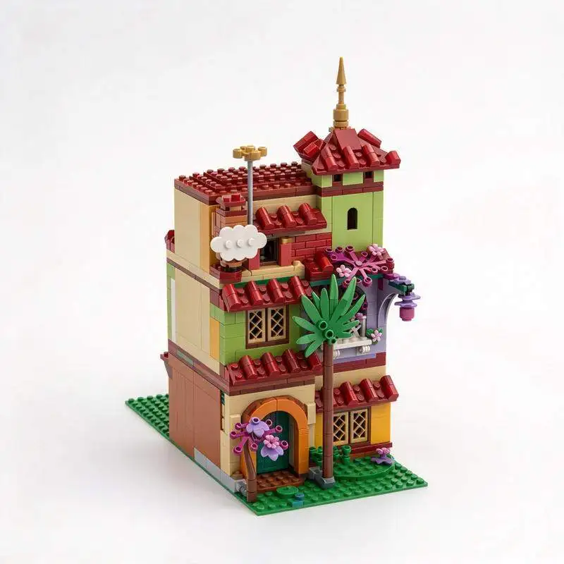 823PCS Magical Colorful Flower Villa House Building Blocks Custom Puzzle DIY Creative Architecture Assembly Display Toy Gift