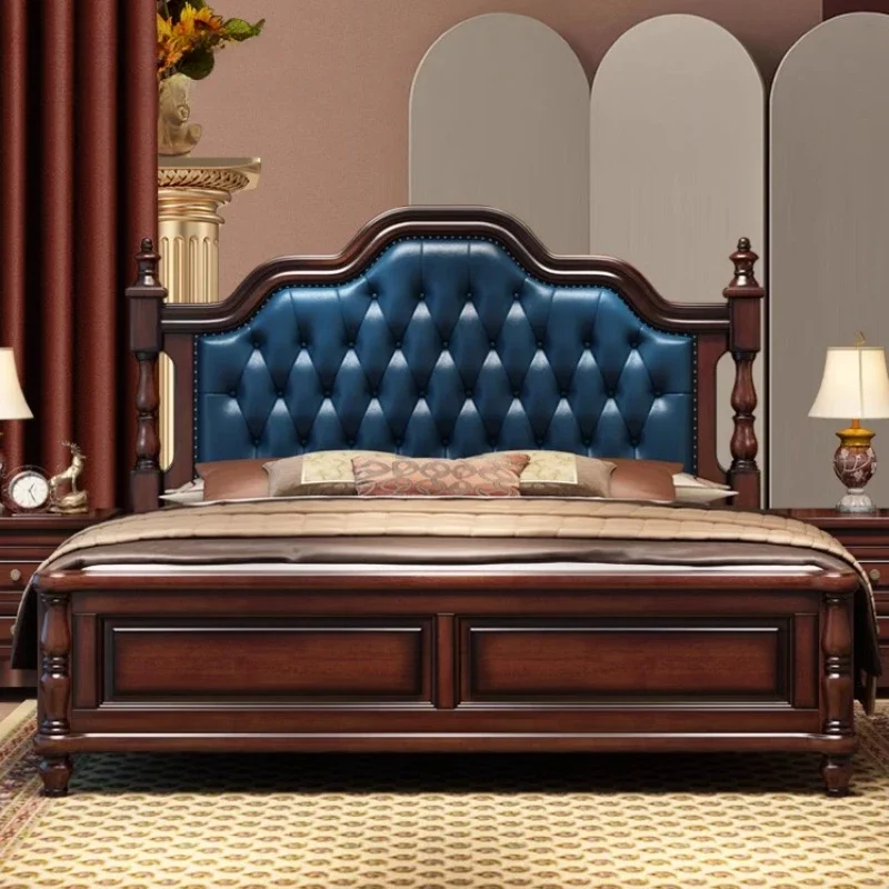 

Nordic Wood Queen Double Bed Frame King High End Twin Frame Bed Master Designer Sleeping Letti Matrimoniali Bedroom Furniture