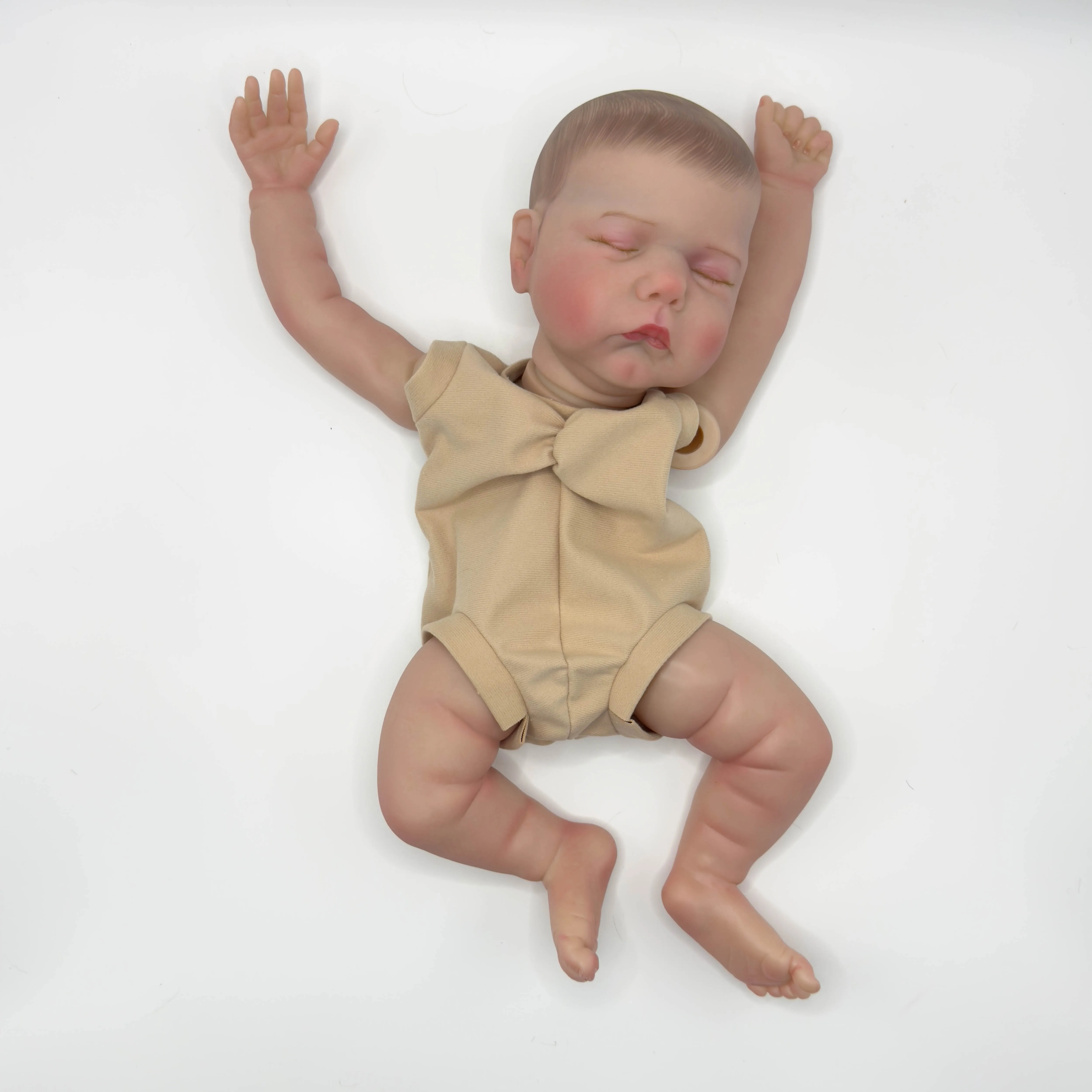 NPK 19inch Lifelike Reborn Doll Kit Miley Sleeping Baby Already Painted Unfinished Doll Parts DIY Toys