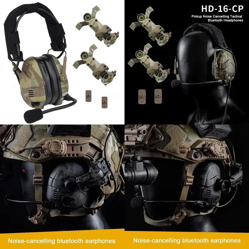 Noise Reduction Tactical Bluetooth Headset for OPS Core ARC Wendy M-LOK Helmet Hunting Shooting Tuning Noise Cancelling