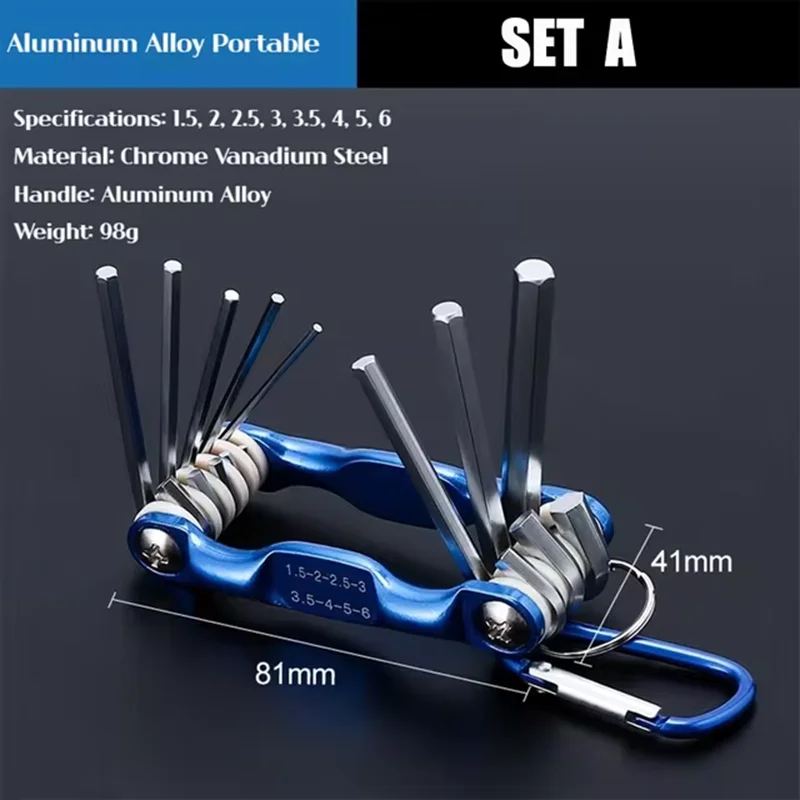 8 in 1 Folding Allen Wrench Set Metric Allen Key Set Tool Or Folding Tamper Proof Torx Key Set Portable Star Wrench Kit