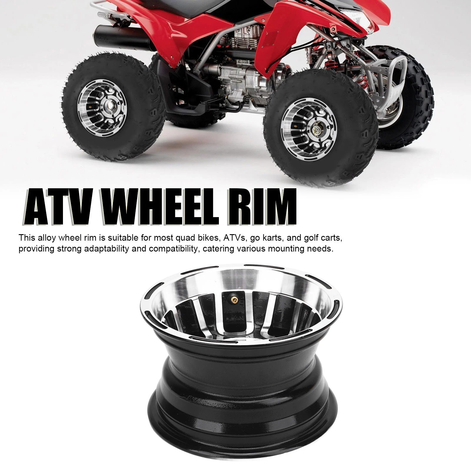 

8-дюймовый обод колеса для квадроцикла с 4 отверстиями, повышенной прочности, многофункциональный, стильный дизайн