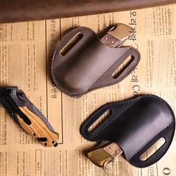 Genuine Leather Folding Knife, Waist Belt Case Holder, Outdoor Tools Holder, Pocket Knife Sheath, Hunting Camp Carry Equipment