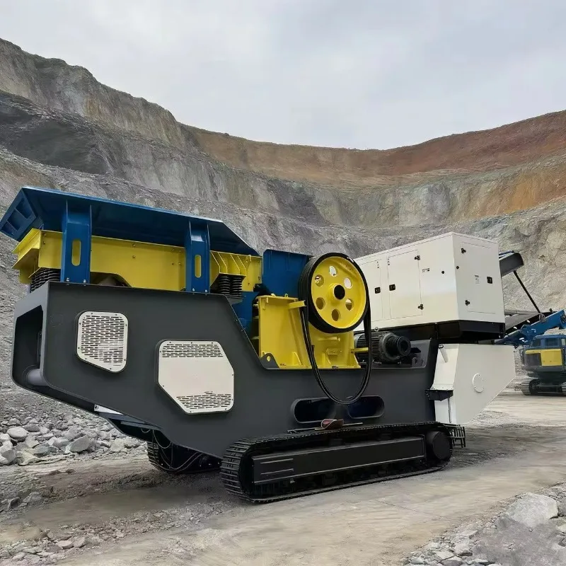 Deposit Propelled Crawler Mounted Crushing And Screening Unit For River Pebble Limestone Basalt And Construction Waste Recycling
