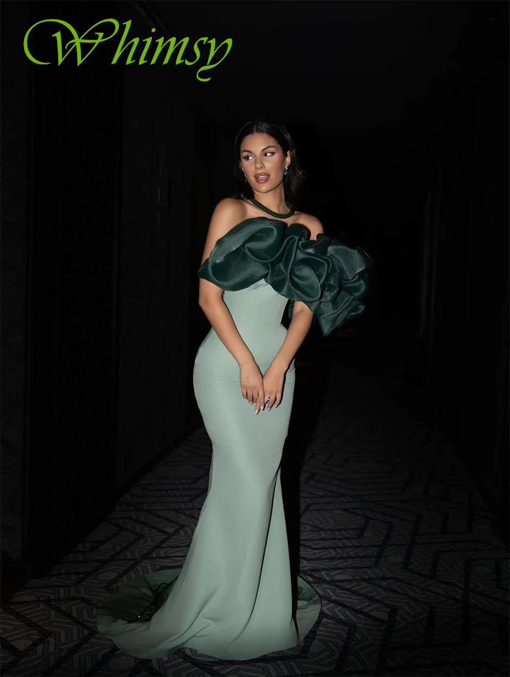 Customized Exquisite Boat Neck Evening Dress Delicate Mermaid Jersey Prom Dresses Formal Sweep Train Special Occasion Gowns