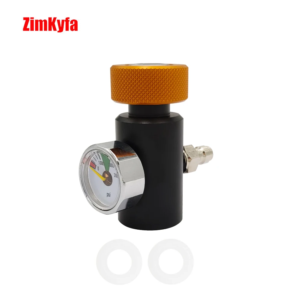 Cylinder Tank Refilling Adapter Fill Station On/Off Aadaptor for Sodastream Quick Charging,3000psi Pressure Gauge,8mm Quick Plug