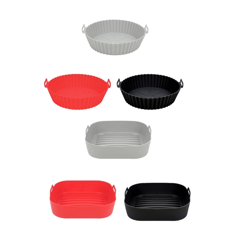 

3Pcs Air Fryer Silicone Liners Pots for Basket Bowl Replacement Reusable Baking