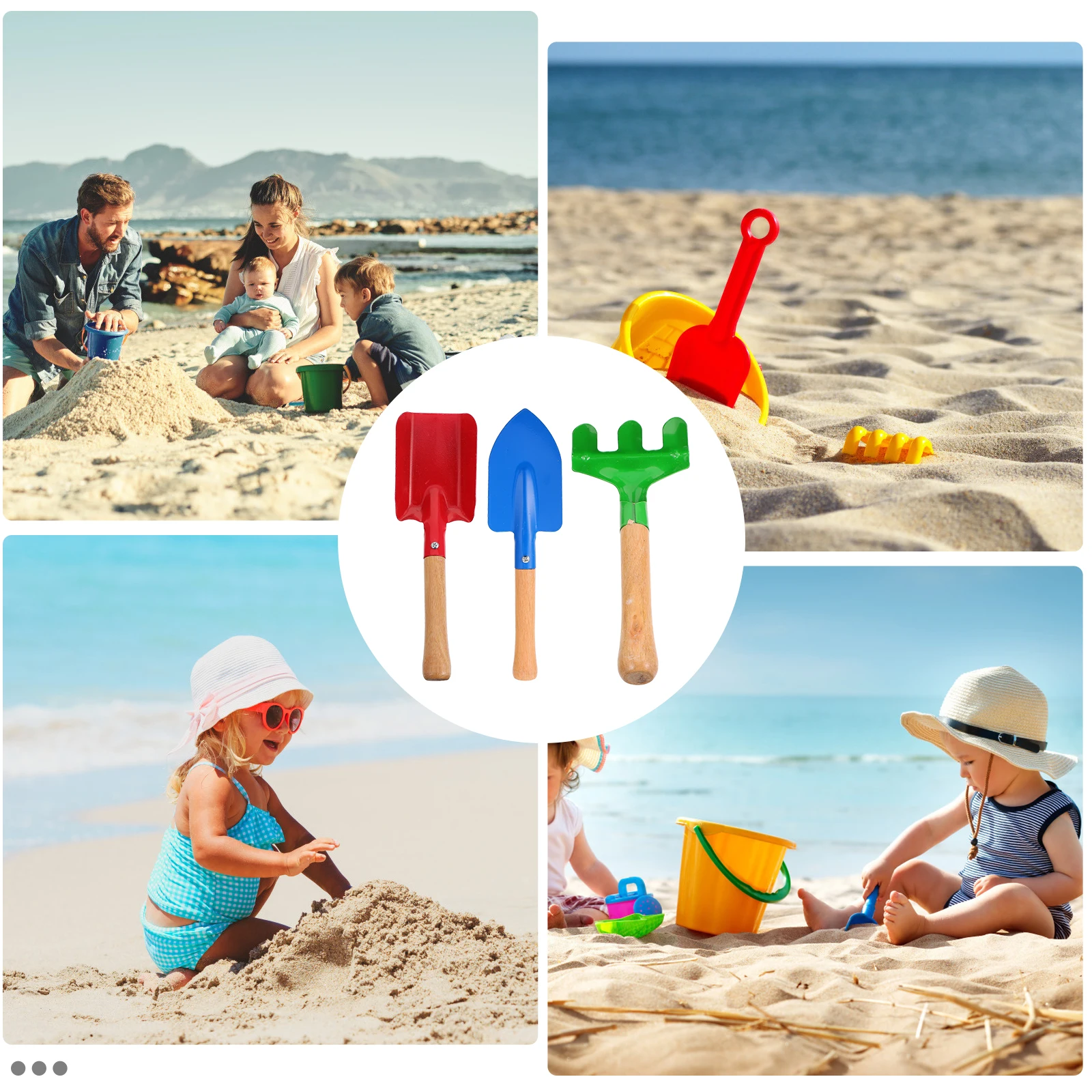 

1 set Mini Rake Kids Garden Tool Beach Sand Play Set Eco-Friendly Flower Flower Shovel Weeding Planting Gardening Toy