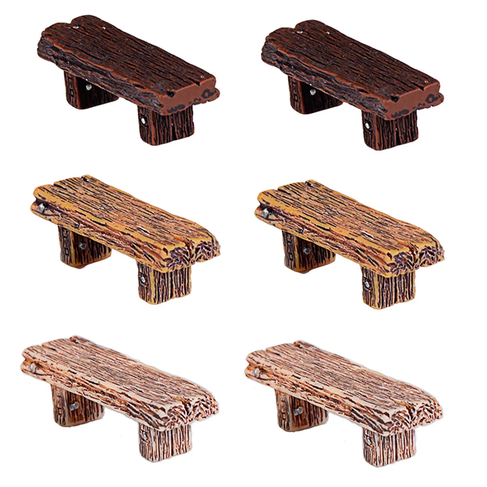 

6 Pcs Stools Resin Stools Decor Resin Landscape Ornament Decorative Ornaments Retro Style Mini Figurines