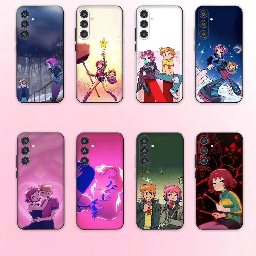 Custodia per telefono S-Scott Pilgrim per Samsung Galaxy A73, A72, A71, A70, A53, A52, A51, Altri Soft Black Shell