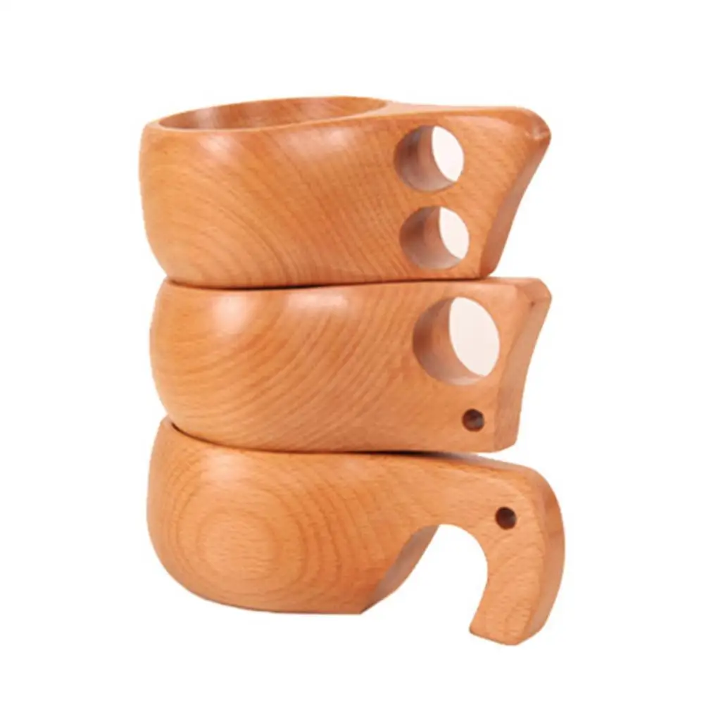 Outdoor Portable Wooden Ancient Kuksa Coffee Tea Milk Breakfast Drinking Mug Cup