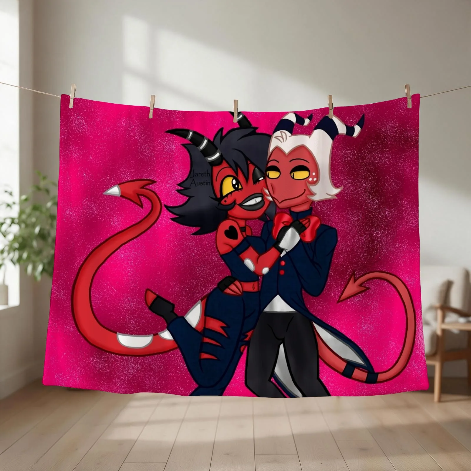 Moxxie x Millie Throw Blanket Soft Beds Giant Sofa anime Hair Blankets