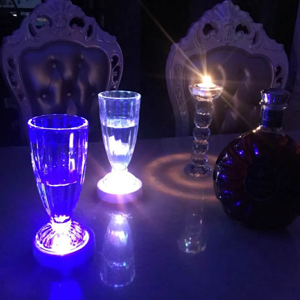 

F5 Cup Wine Bottle Coaster + Led Light Gravity Sensing Bar Cocktail Flash Pad Bar Mixing Base Light Led Glow Coaster No Battery