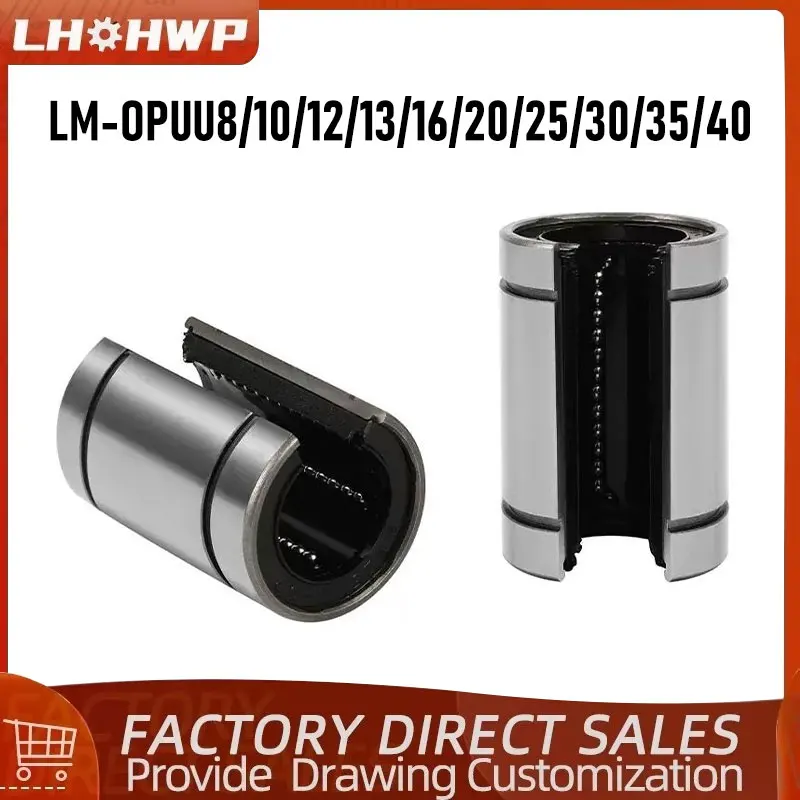 Large-Open-Type Linear Ball Bearing LM8UUOP LM10UUOP LM12UUOP LM13UUOP LM16UUOP LM20UUOP LM25UUOP LM30UUOP LM35UUOP LM40UUOP
