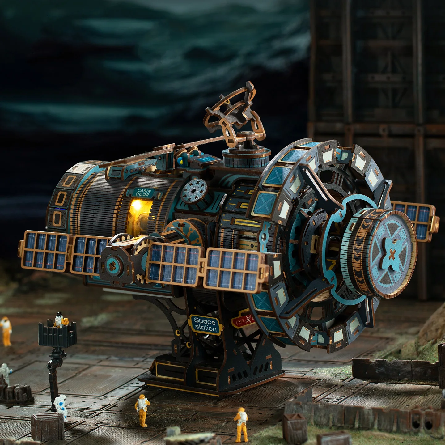 مجموعة نماذج مصغرة للمركبة الفضائية الخشبية ذاتية الصنع مع لغز ثلاثي الأبعاد خفيف لهدايا عيد ميلاد الأصدقاء #4