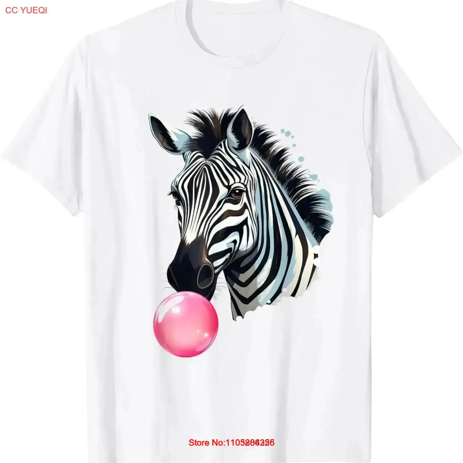 Funny Zebra Bubblegum T Shirt vintage Washed Soft Versatile fashion Stretched Breathable Slightly graphic Casual vintage