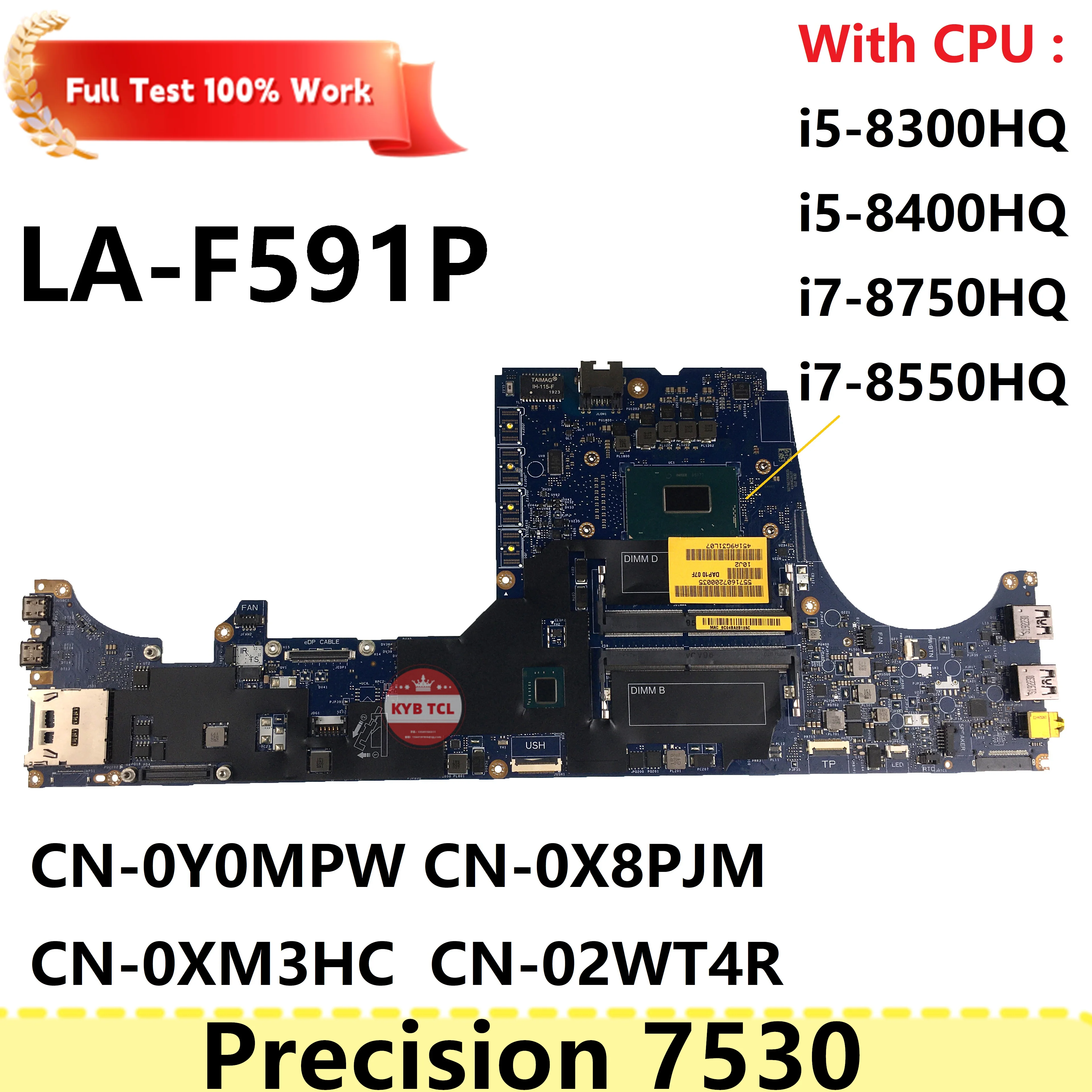 DAP10 LA-F591P For Dell Precision 7530 Laptop Motherboard CN-0Y0MPW 0X8PJM 0XM3HC CN-0X8PJM 0Y0MPW Y0MPW Mainboard Notebook