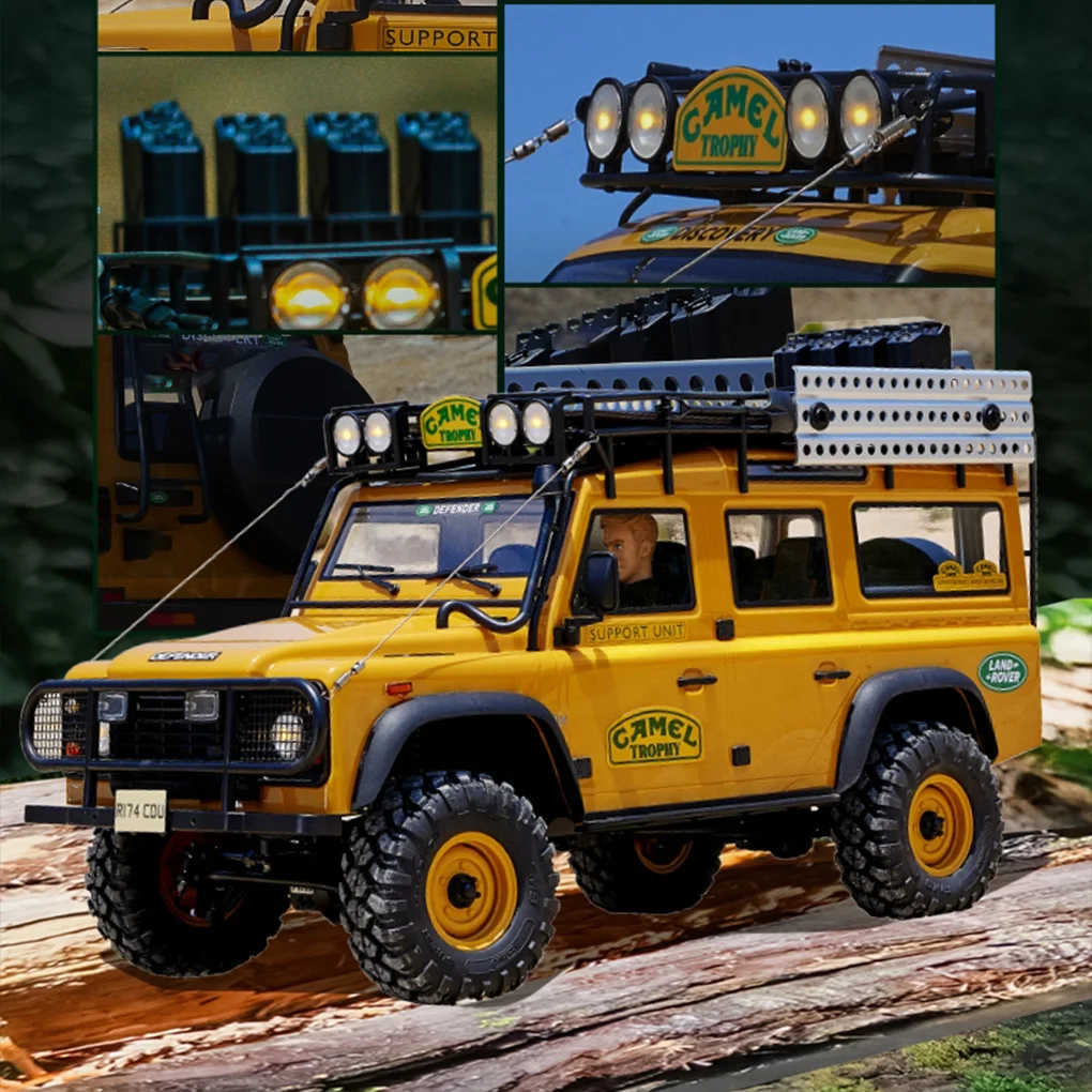 1/10 FMS Large Camel Cup FCX10 Simulation RC Model Remote Control Electric Climbing Car Off-Road Vehicle Model Toy For Children