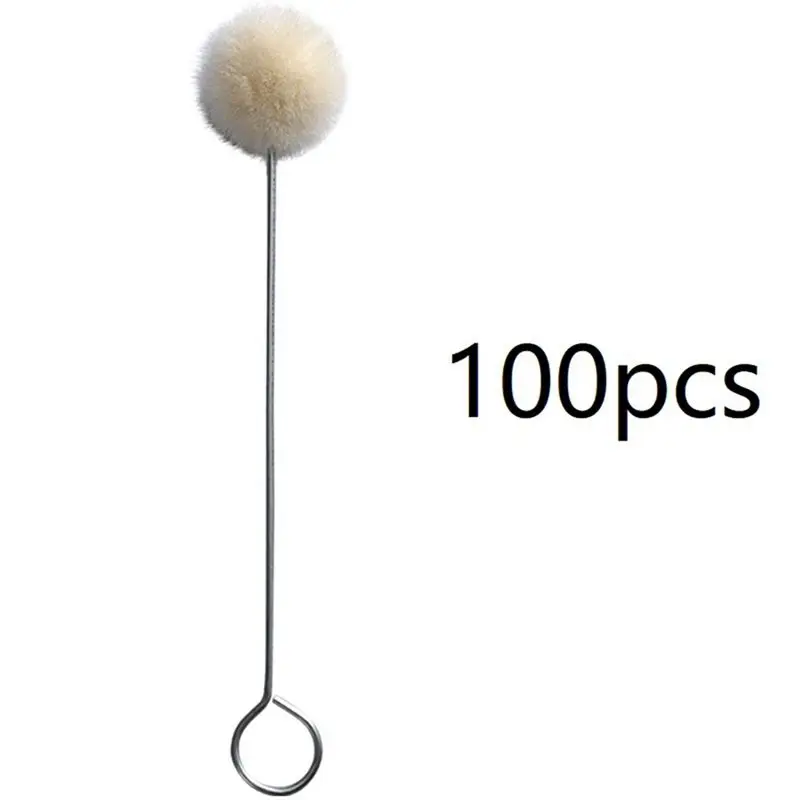 HGHO 100Pcs Leather Carving Dyed Wool Ball Brush Handmade Leather Care Alcohol Dye Oily Dye Daubing Tool