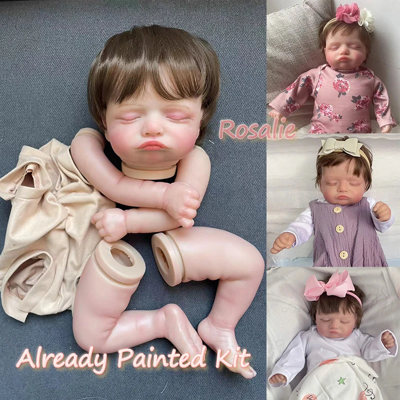 19inch Rosalie Newborn Baby Reborn Doll Kit Baby Lifelike Soft Touch Already Painted Unfinished Doll Parts