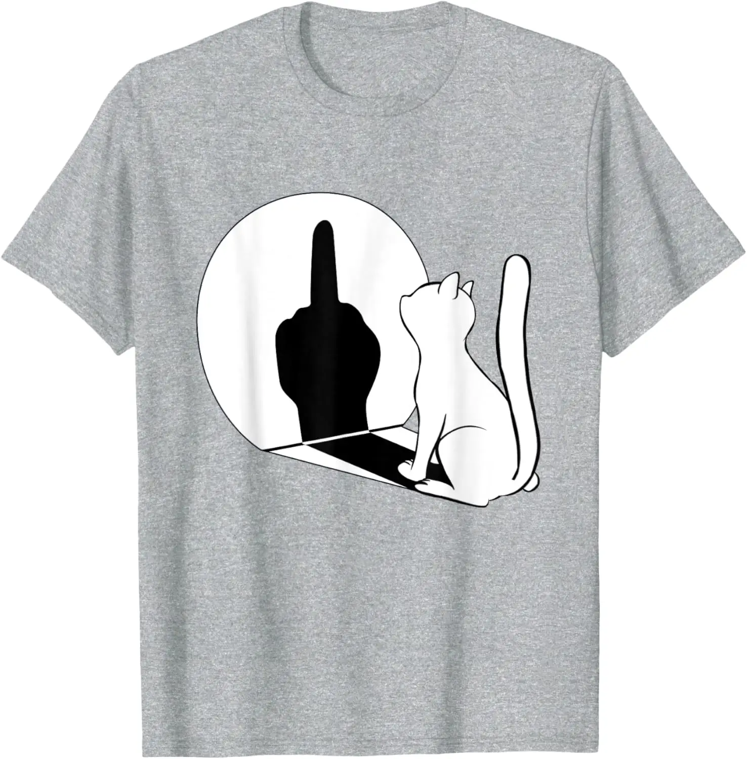 Middle Finger Cat Statement Cat Funny Gift T-Shirt Regular Short Sleeve Tops O-neck Men's T-shirt Summer Shirts