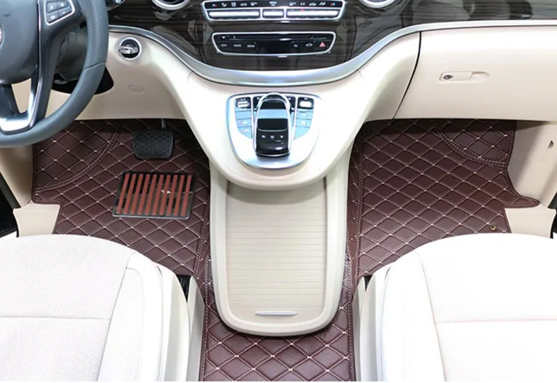 High quality! Custom special car floor mats + trunk mat for Mercedes Benz V Class 6 seats W447 2024-2014 waterproof carpets rugs