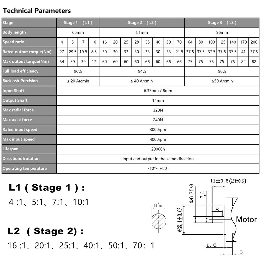 Nema 23 Planetary Gearbox 57mm Motor Reducer Ratio 4 5 10 16 20 50:1  Motor gearbox for Nema23 57mm Stepper Motor 4000rpm