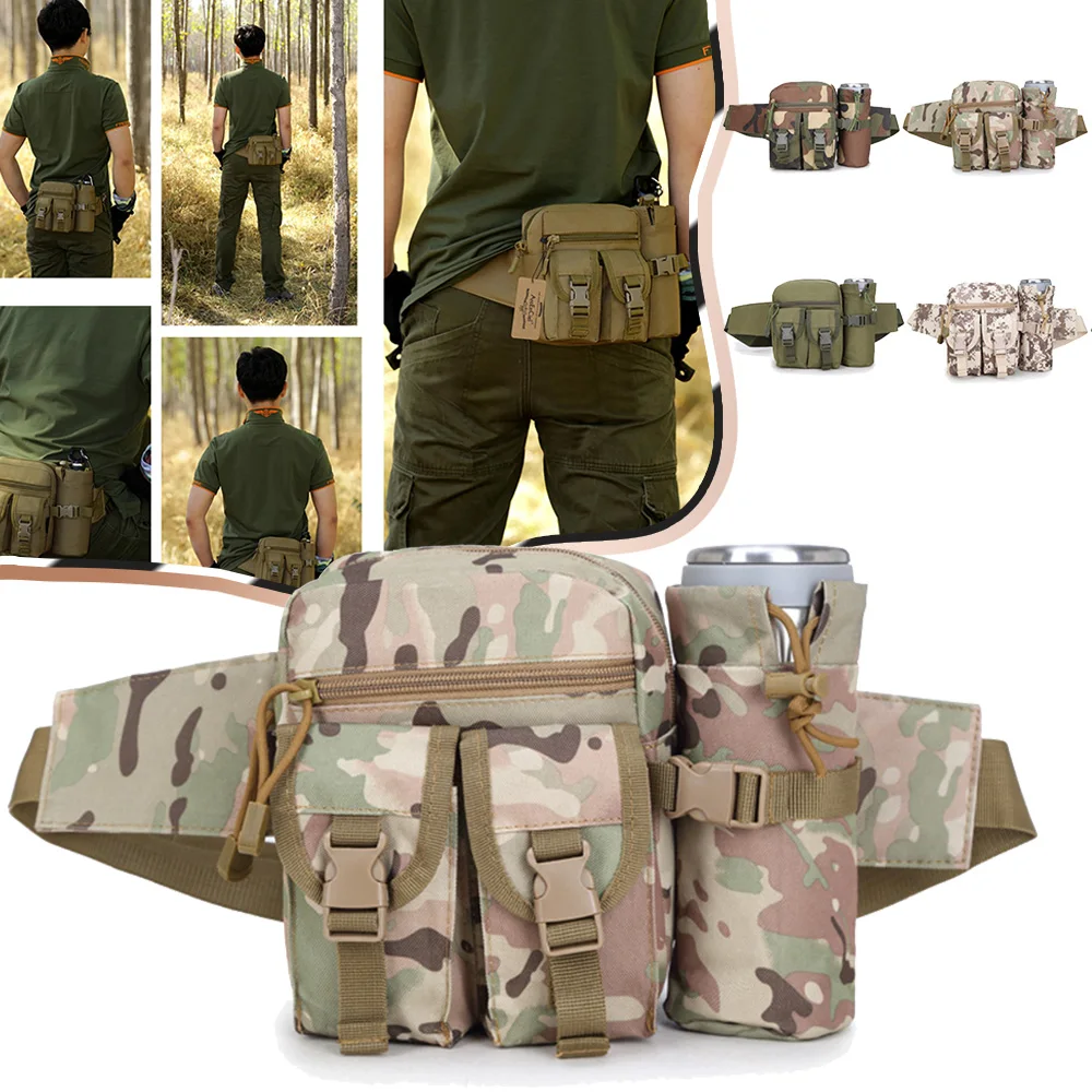 Tactical Waist Pack with Water Bottle Waterproof Crossbody Bag  Hunting Accessories Drop Leg Pocket for Hiking Camping Fishing